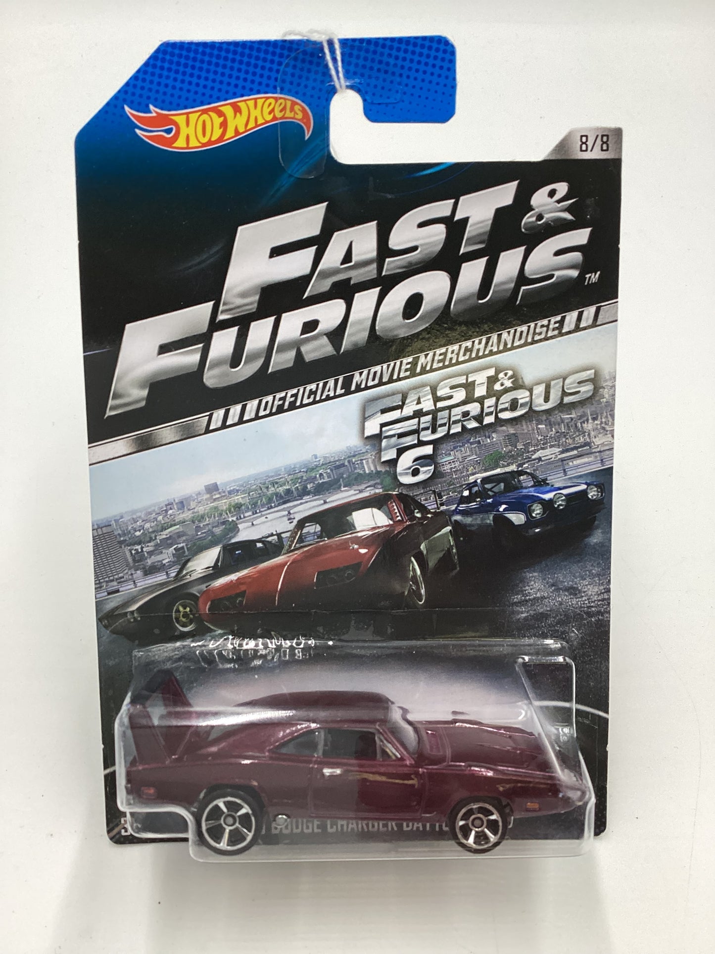 2014 Hot Wheels Fast & Furious 6 #8 69 Dodge Charger Daytona Dark Red 71G