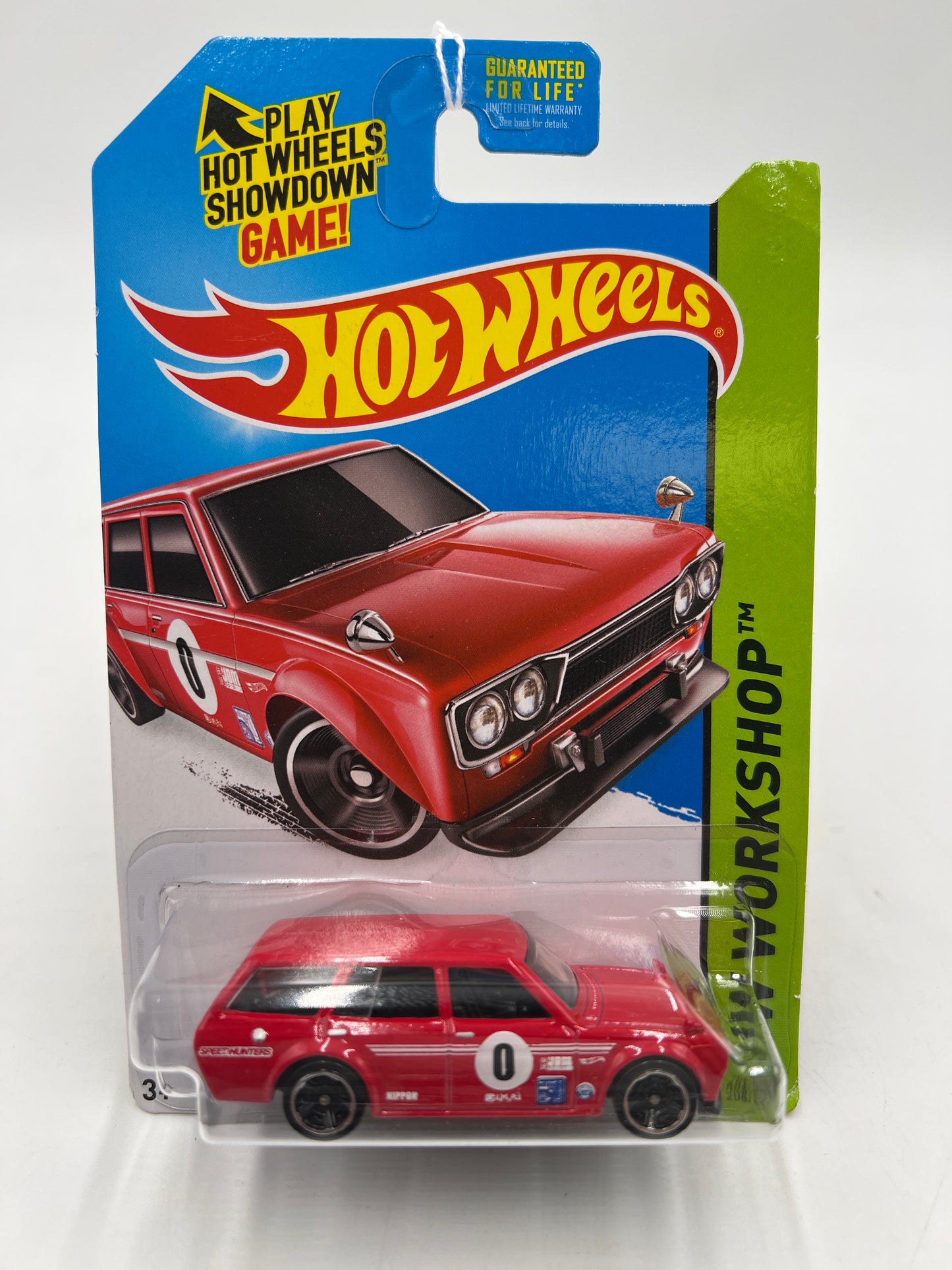 2014 Hot Wheels Workshop #206 71 Datsun Bluebird 510 Wagon Red *Mesh Grille* Card Not Perfect 88F