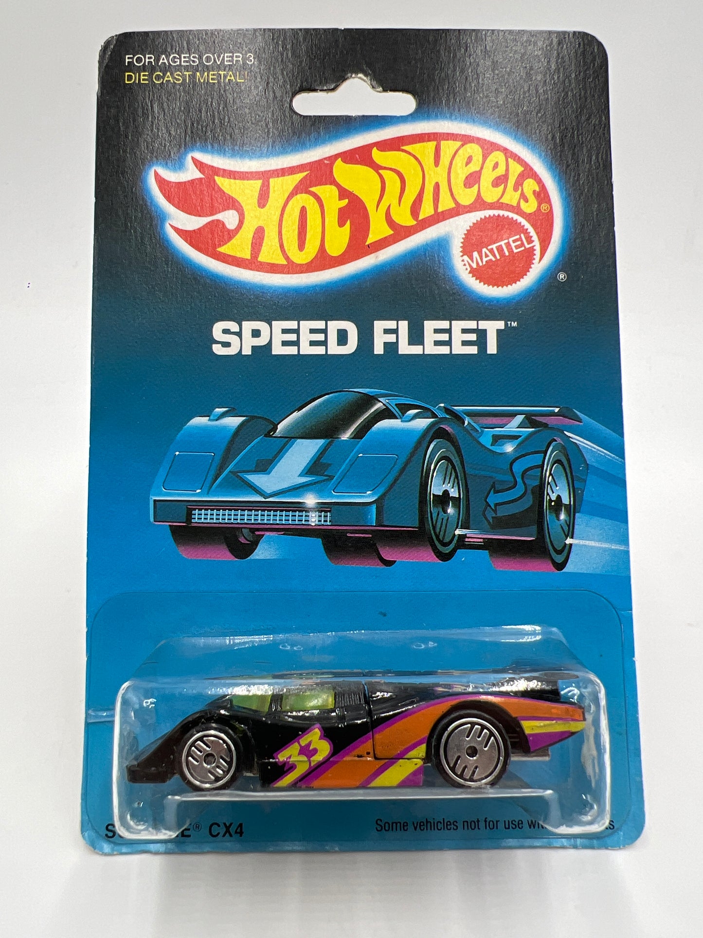 Hot Wheels Original 1988 Speed Fleet #1494 Sol-Aire CX4 Black/Magenta W/Protector