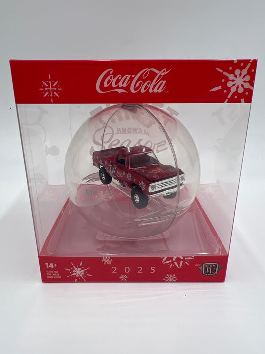 2025 M2 Machines Coca Cola Holiday Christmas Ornaments 1974 Dodge W200 Power Wagon Red
