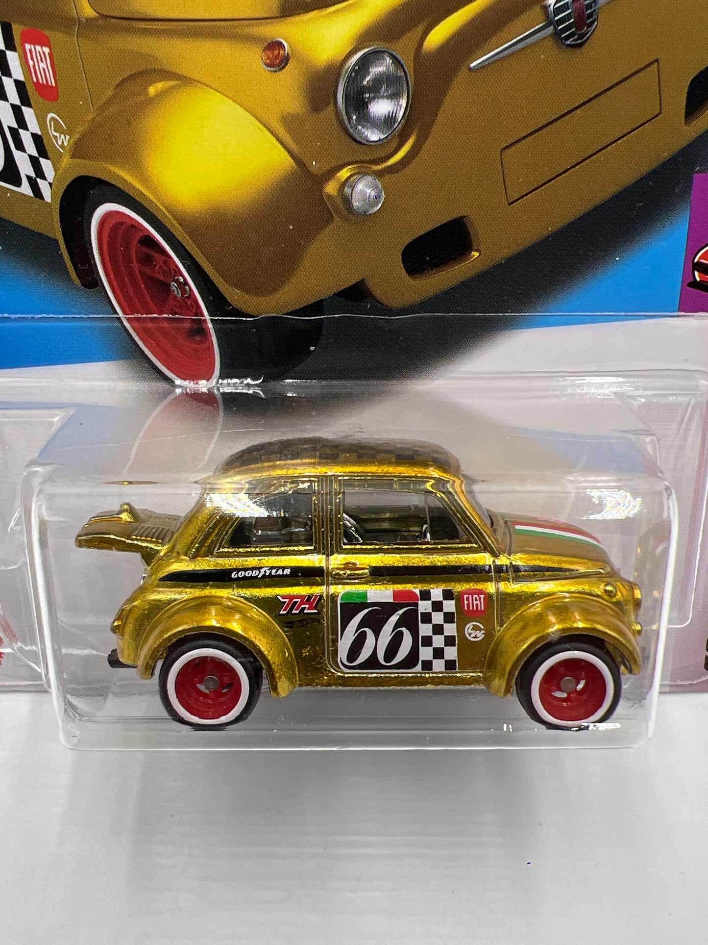 2024 Hot Wheels Super Treasure Hunt Factory Sealed #117 60s Fiat 500D Modificado Gold W/Protector