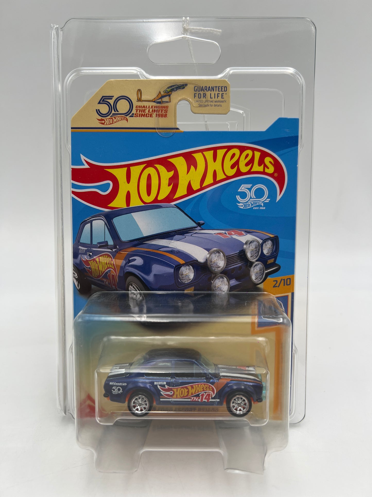 2018 Hot Wheels Super Treasure Hunt 70 Ford Escort RS1600 Blue W/Protector