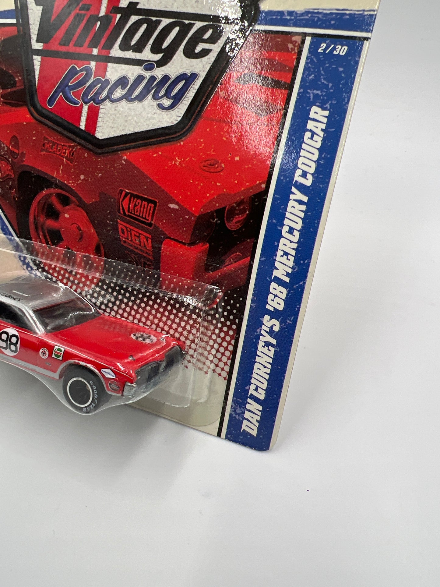 Hot Wheels Premium Vintage Racing #2 Dan Gurneys 68 Mercury Cougar Red W/Protector