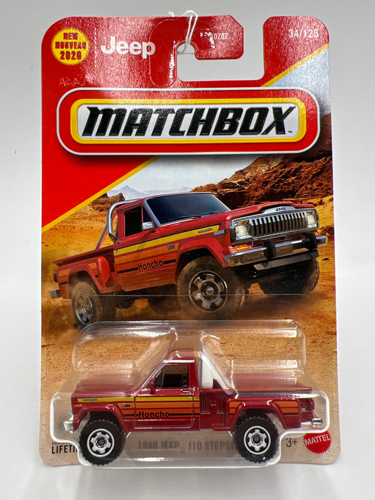 2026 Matchbox #34 1980 Jeep J10 Stepside Red 206E