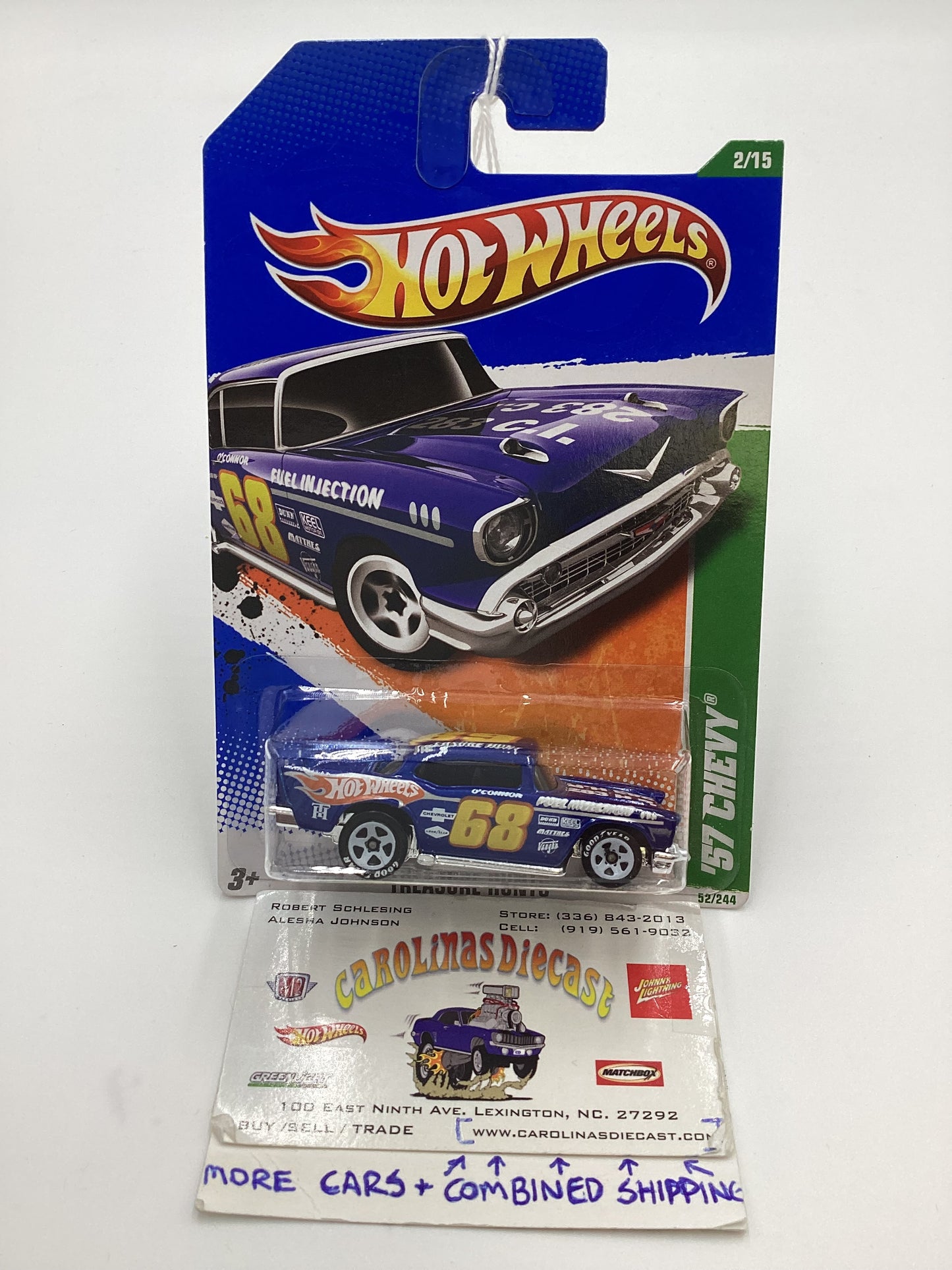 2011 Hot Wheels #52 Treasure Hunts 57 Chevy Blue