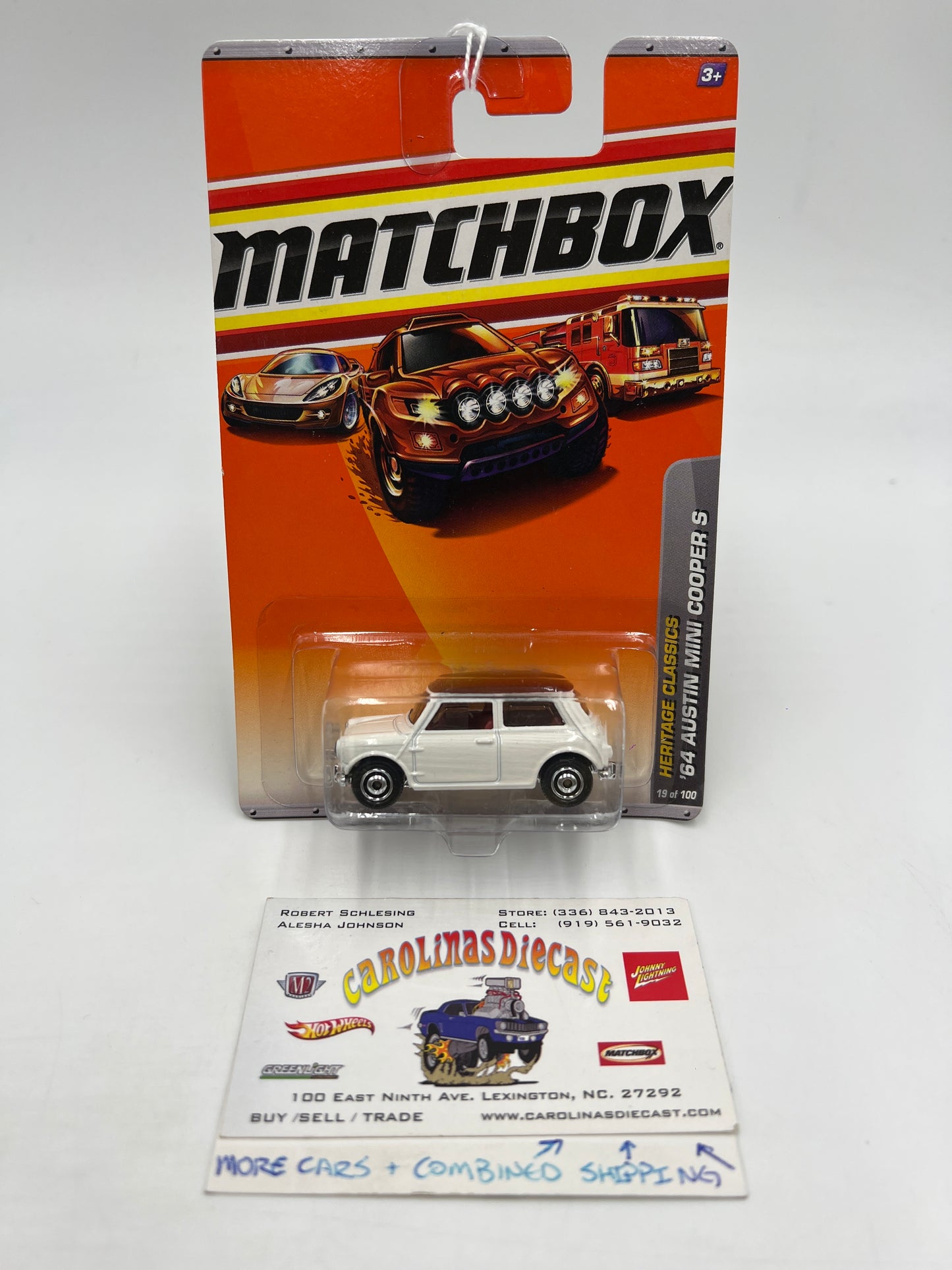 Matchbox Heritage Classics #19 64 Austin Mini Cooper S White 208C