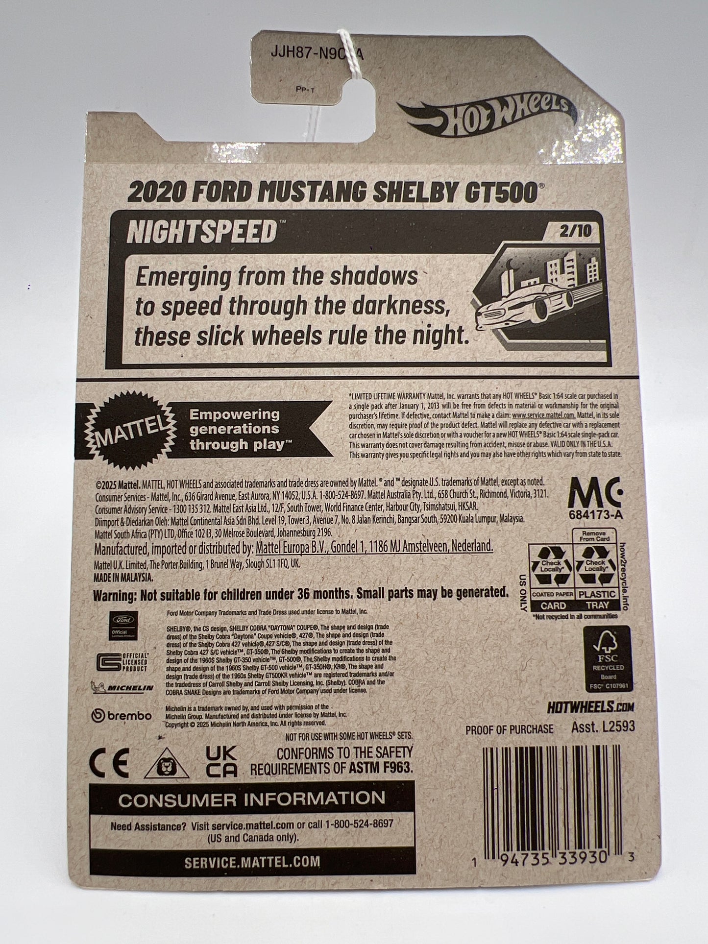 2026 Hot Wheels A Case Nightspeed #10 2020 Ford Mustang Shelby GT500 Gray 22B