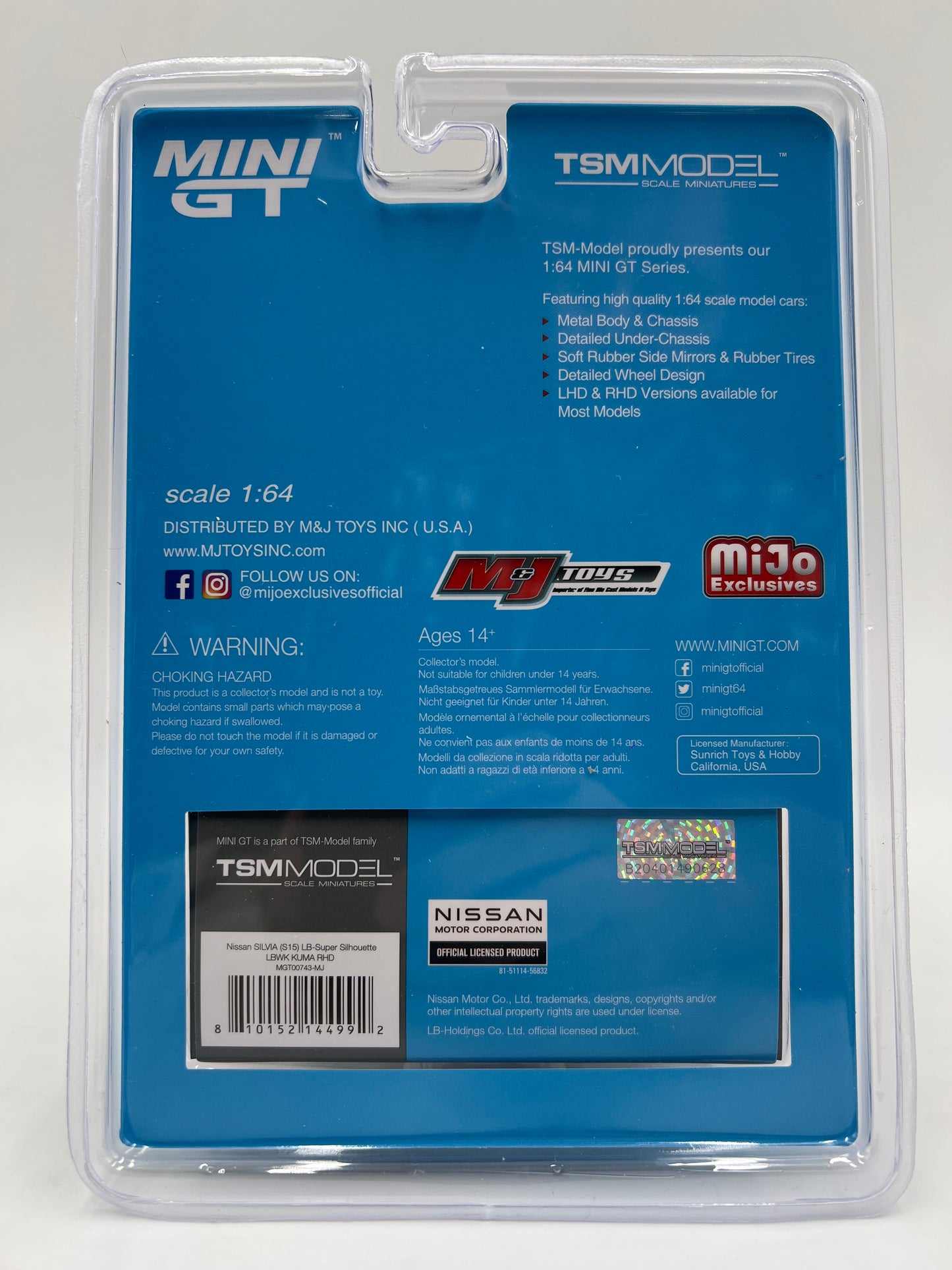 Mini GT Mijo Exclusives Libertywalk #743 Nissan Silvia S15 LB-Super Silhouette LBWK Kuma