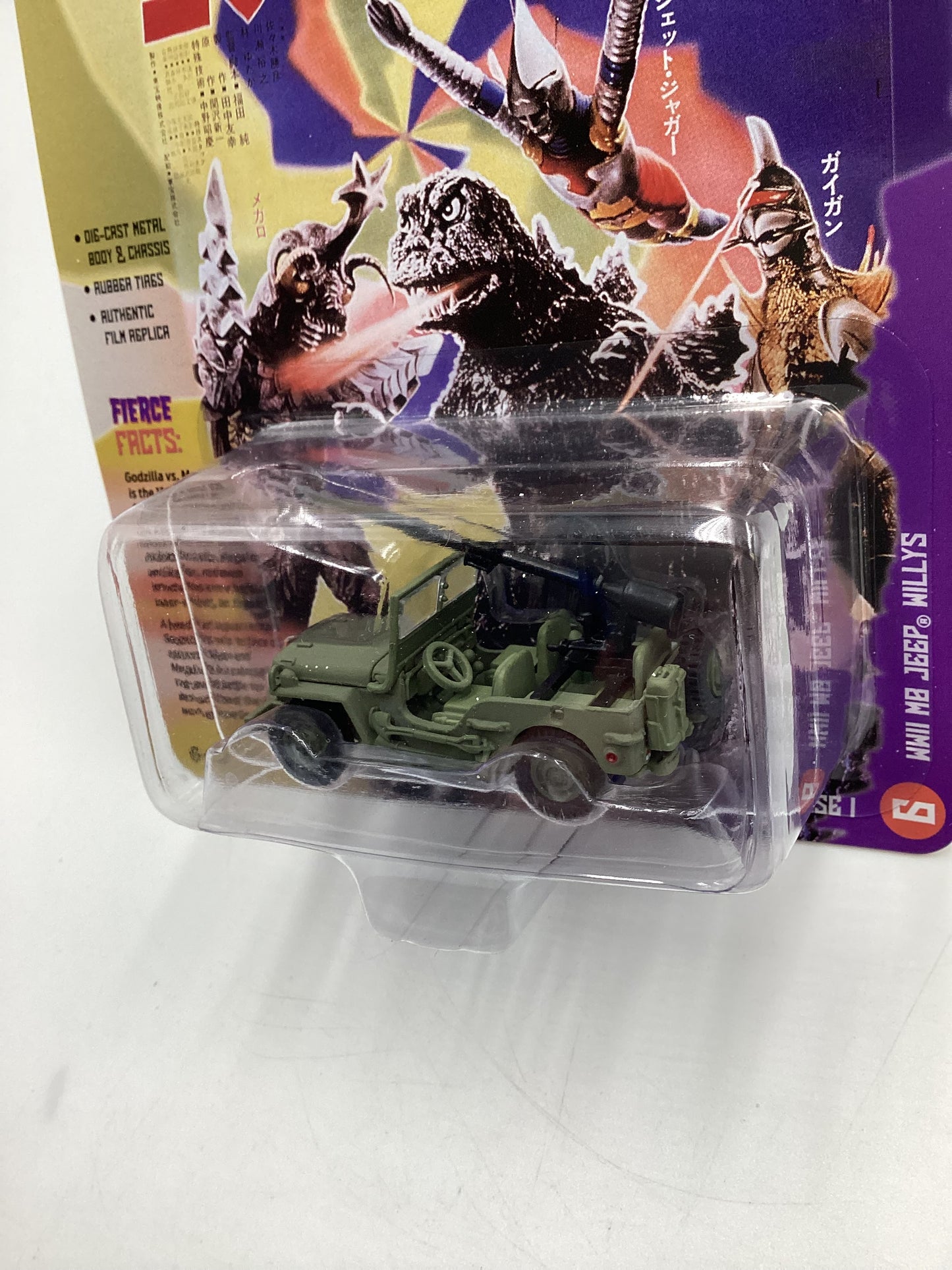 Johnny Lightning Pop Culture Godzilla Release 1 #6 WWII MB Jeep Willy’s Green