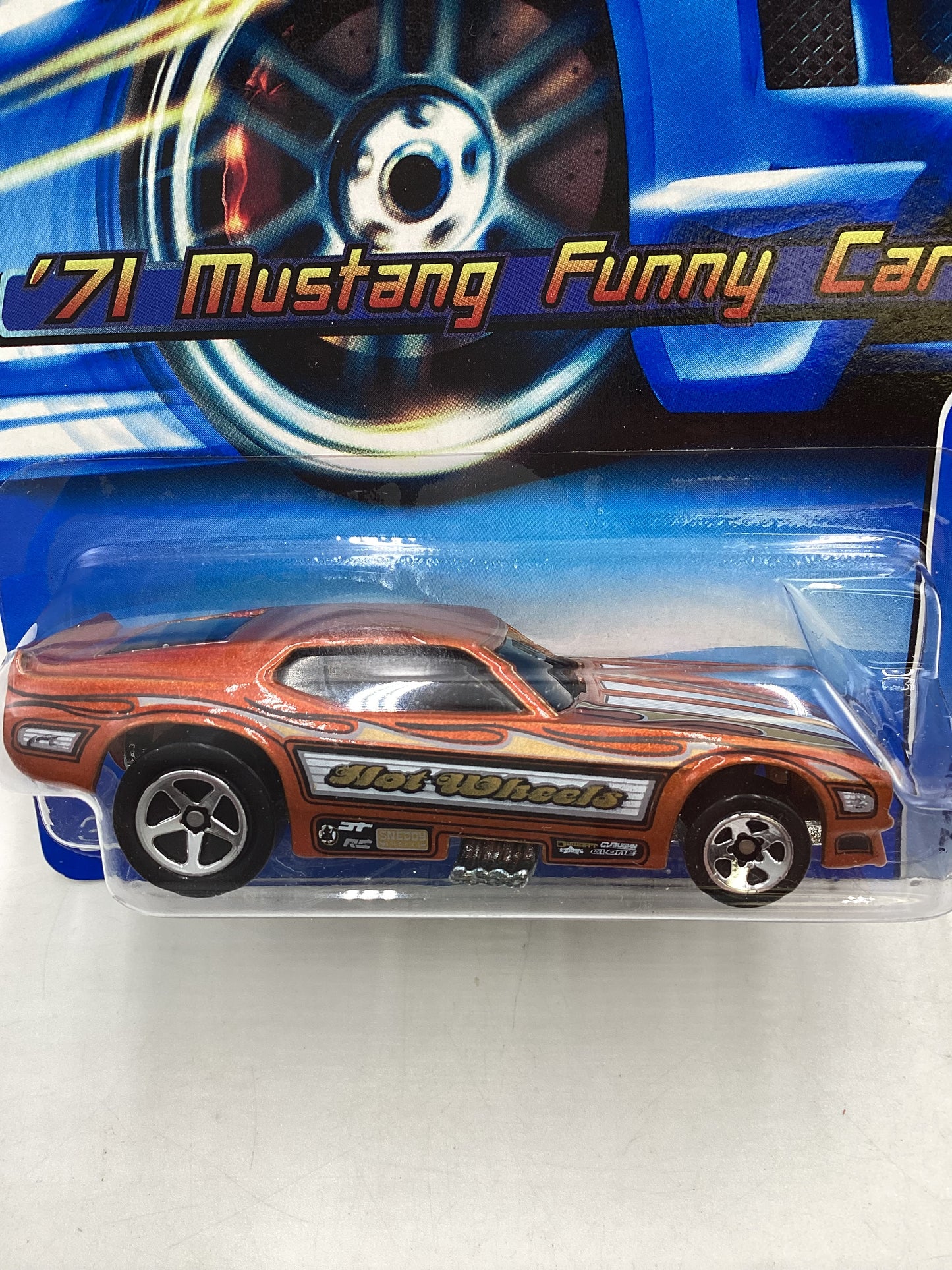 2005 Hot Wheels #182 Orange 71 Mustang Funny Car 24H