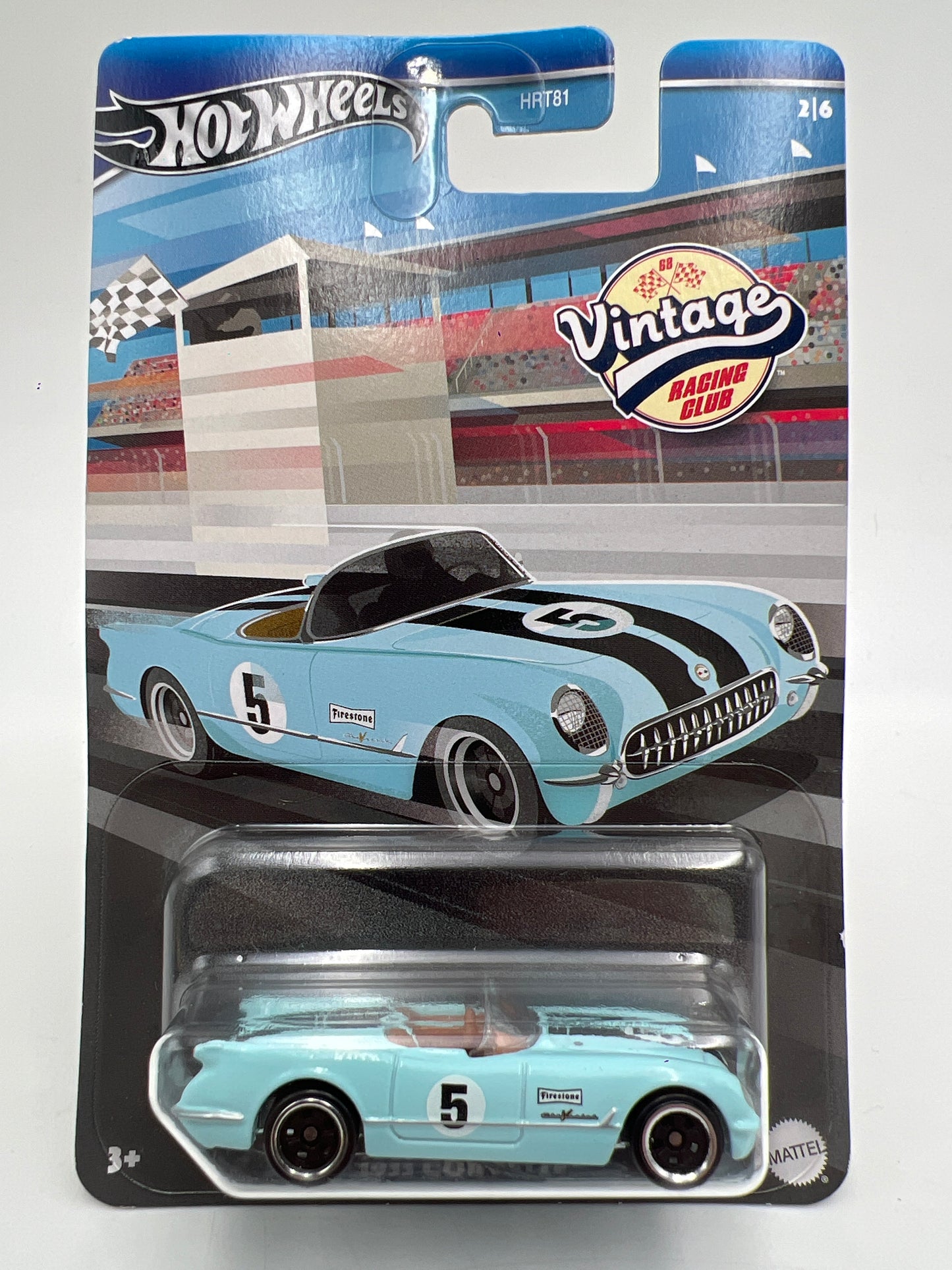 Hot Wheels Vintage Racing Club #2 1955 Corvette Light Blue 157G