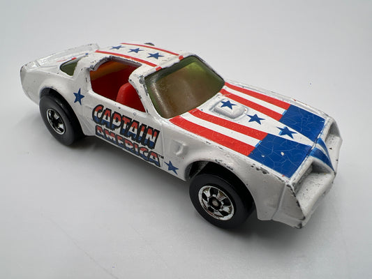 Hot Wheels 1/64 Blackwall Captain America Hot Bird White Loose