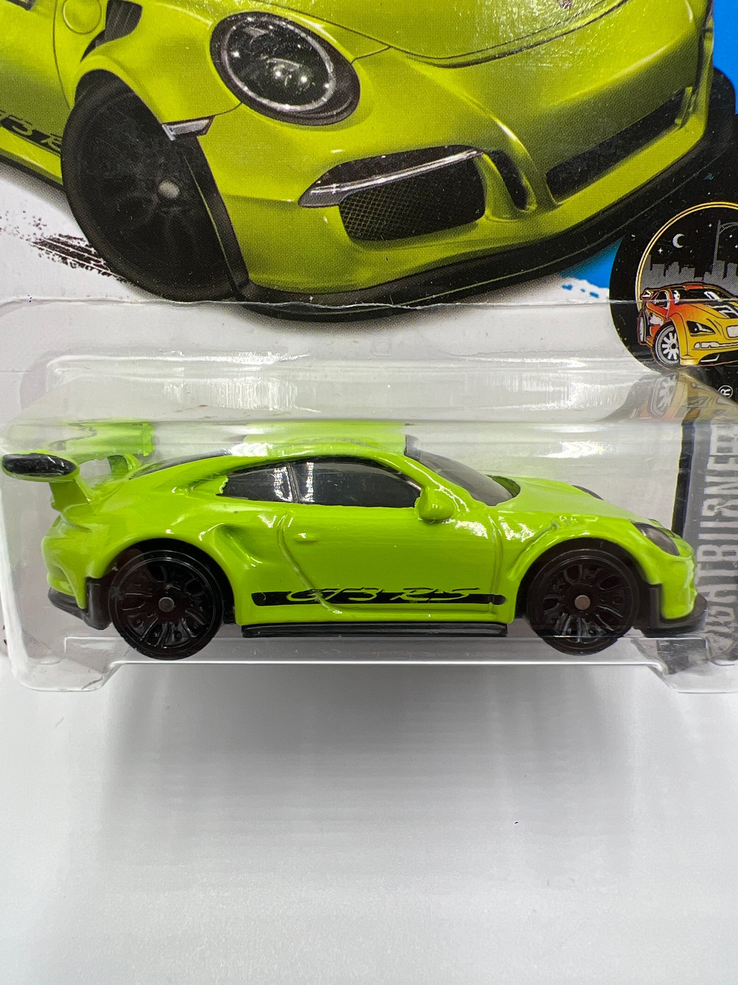 2017 Hot Wheels Nightburnerz #117 Porsche 911 GT3 RS Green 99B