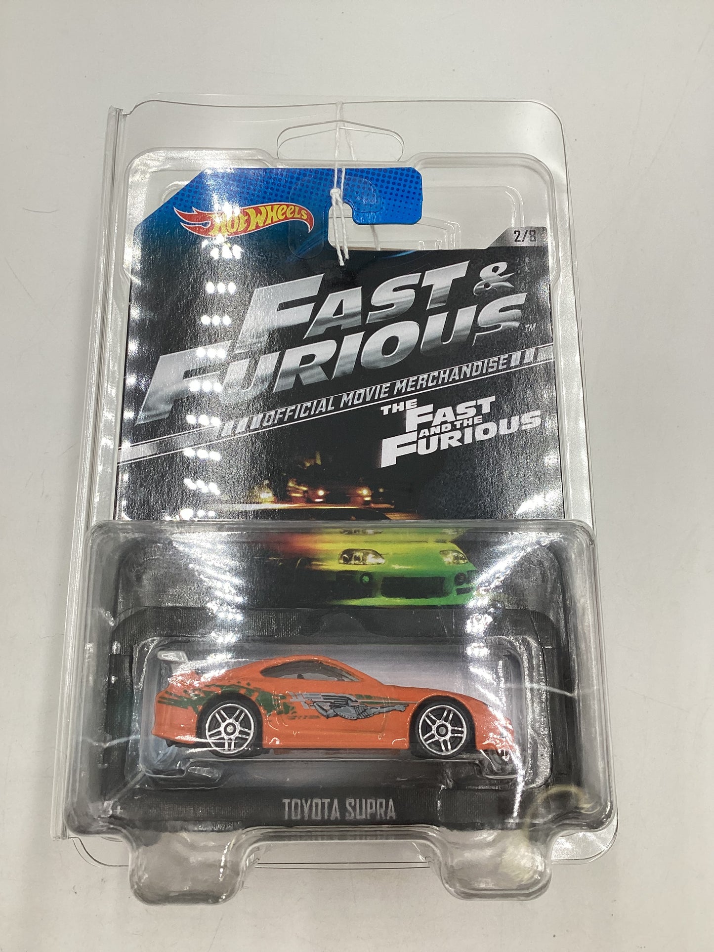 Hot wheels 2013 Fast and furious #2 Toyota Supra silver wing w/protector 70A