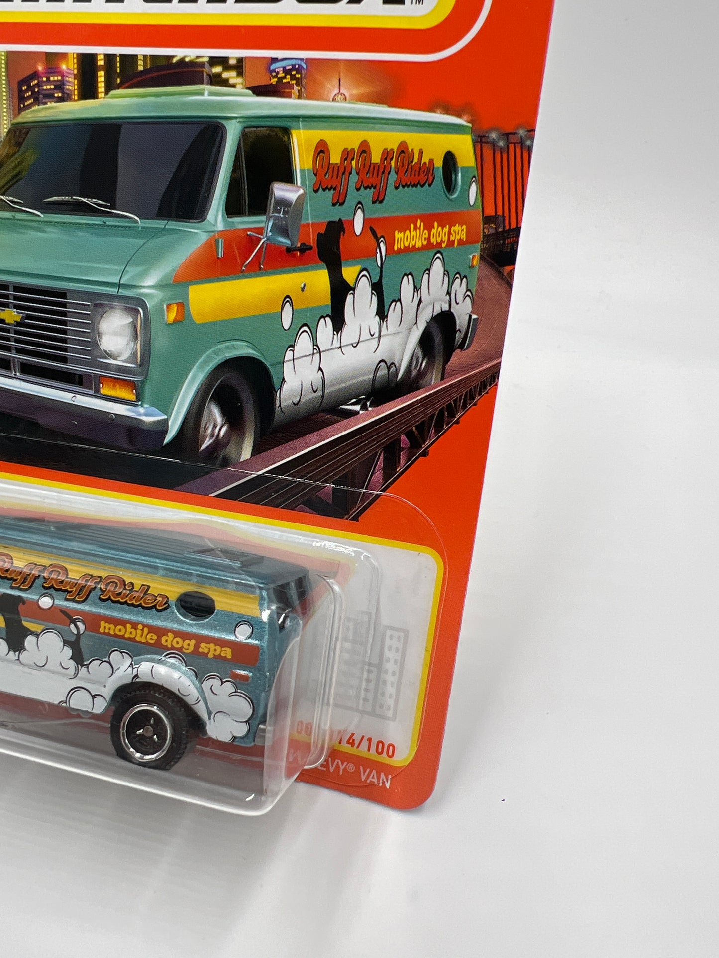 Matchbox #14 Ruff Ruff Rider 75 Chevy Van Light Blue 208B