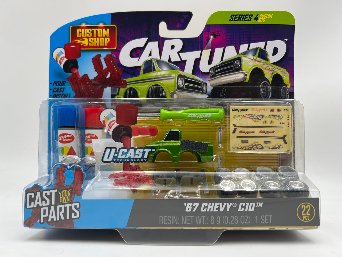 Car Tuned Series 4 Custom Shop Castworks 67 Chevy C10 Green