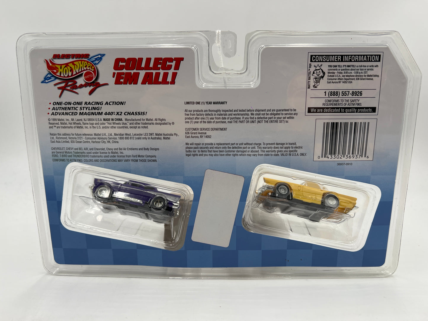 Hot Wheels Electric Racing Magnum 440-X2 Twinpack Slot Car Set 1957 T-Bird & 1957 Chevy