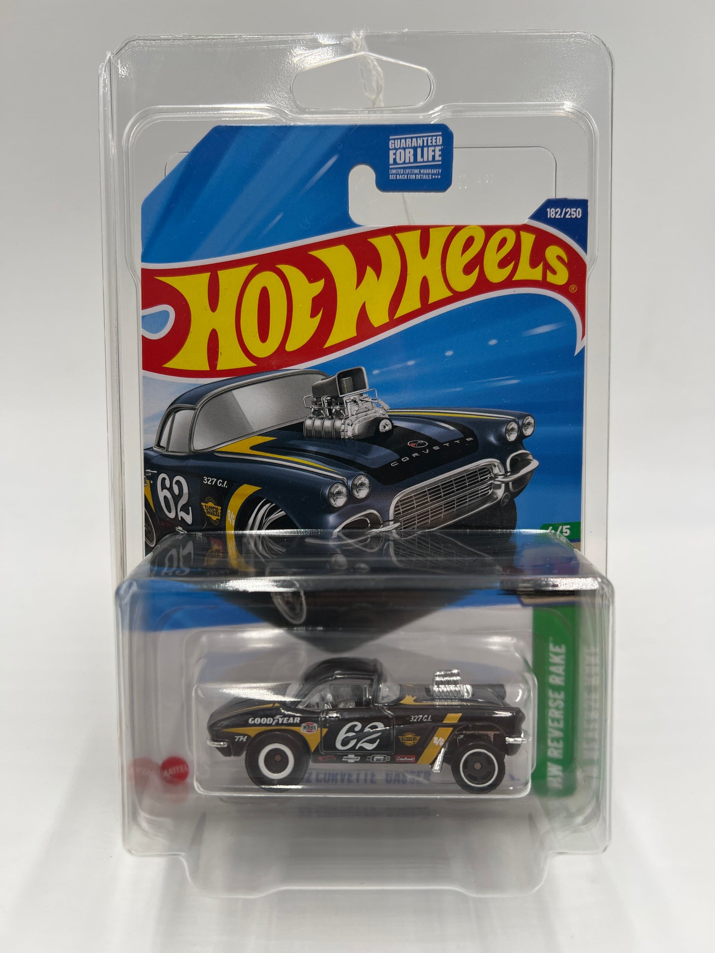2025 Hot Wheels J Case Super Treasure Hunt #182 62 Corvette Gasser W/Protector