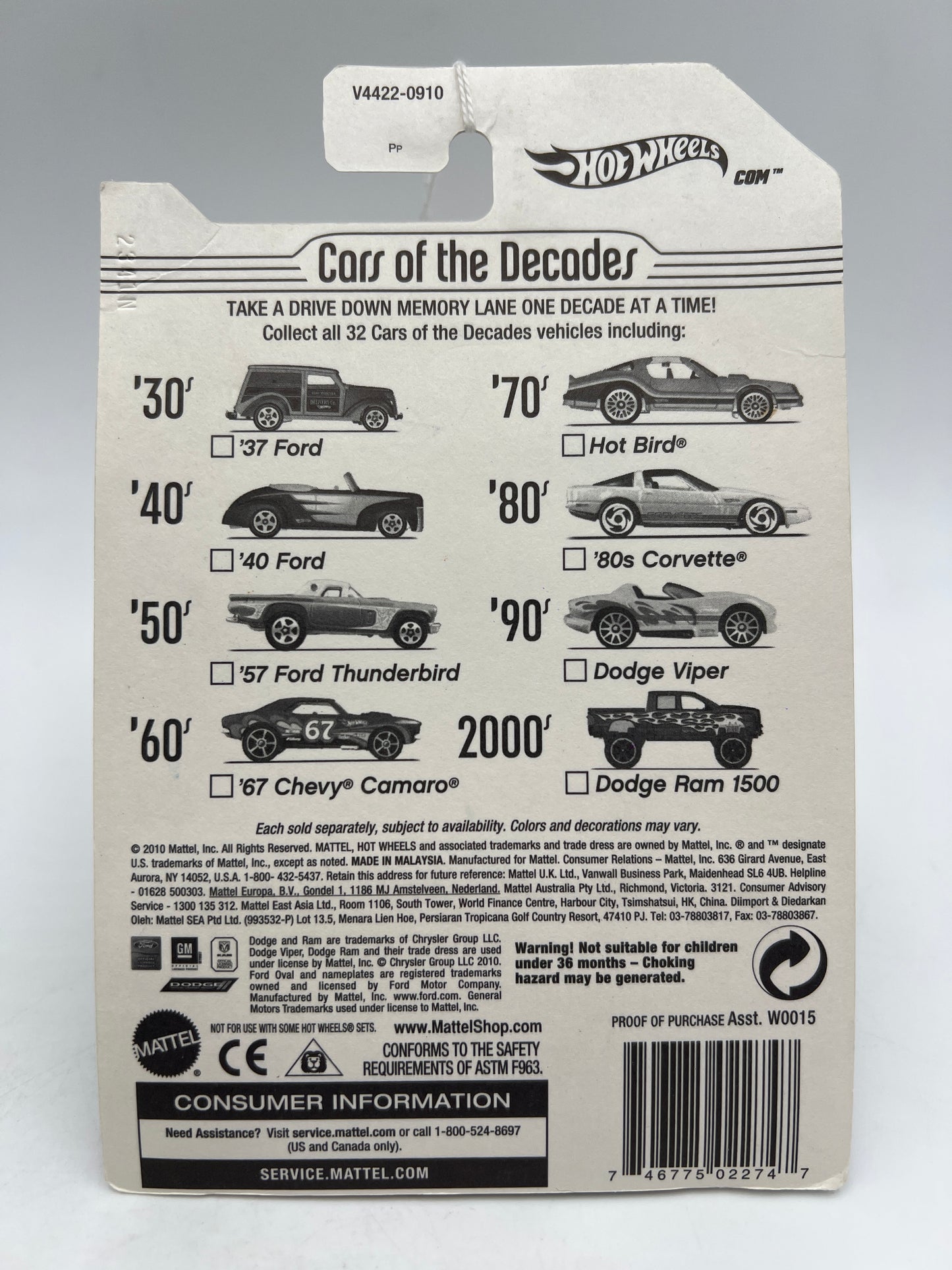 Hot Wheels Cars of the Decades The 40s #6 40 Ford Black 163D