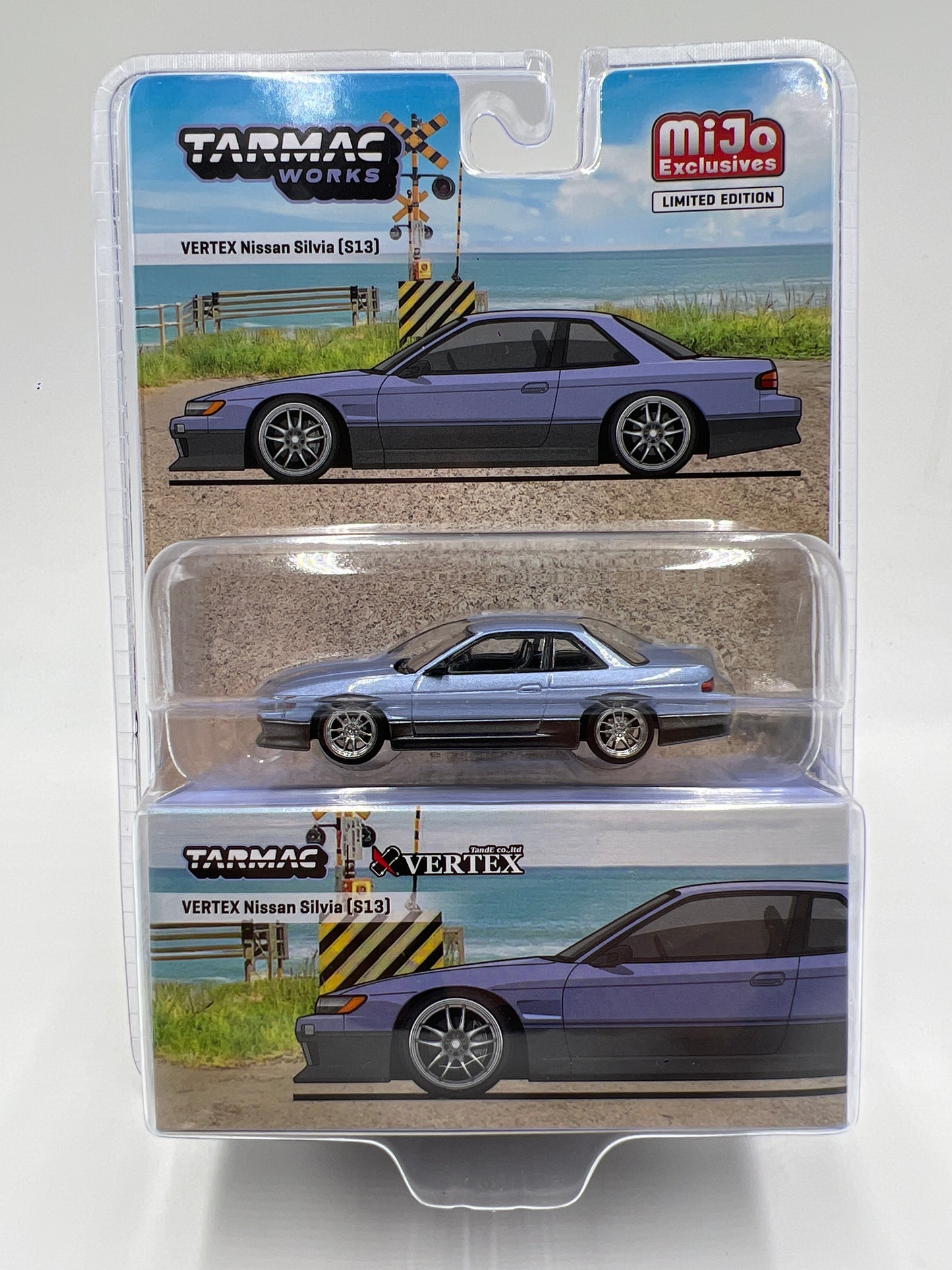 Tarmac Works Mijo Exclusives VERTEX Nissan Silvia S13 Blue/Gray