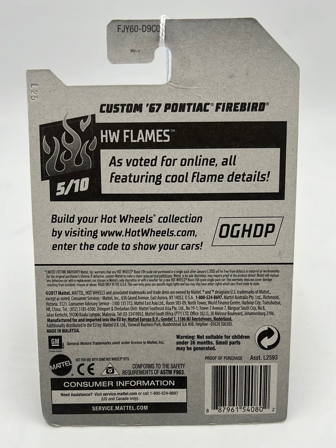 Hot Wheels 2018 Custom 67 Pontiac Firebird Blue #324 37D