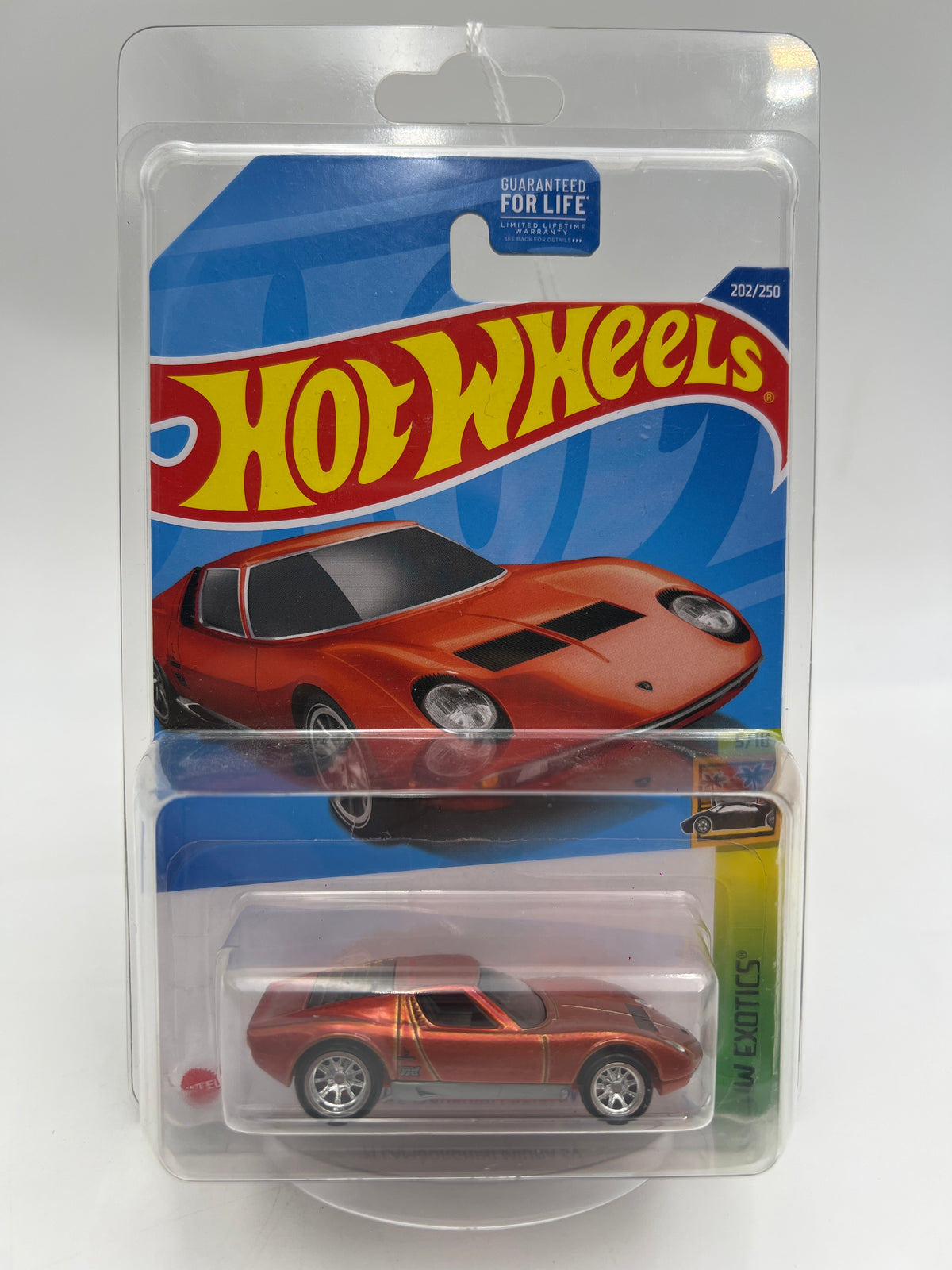 2022 Hot Wheels Super Treasure Hunt #202 71 Lamborghini Miura SV Orange W/Protector