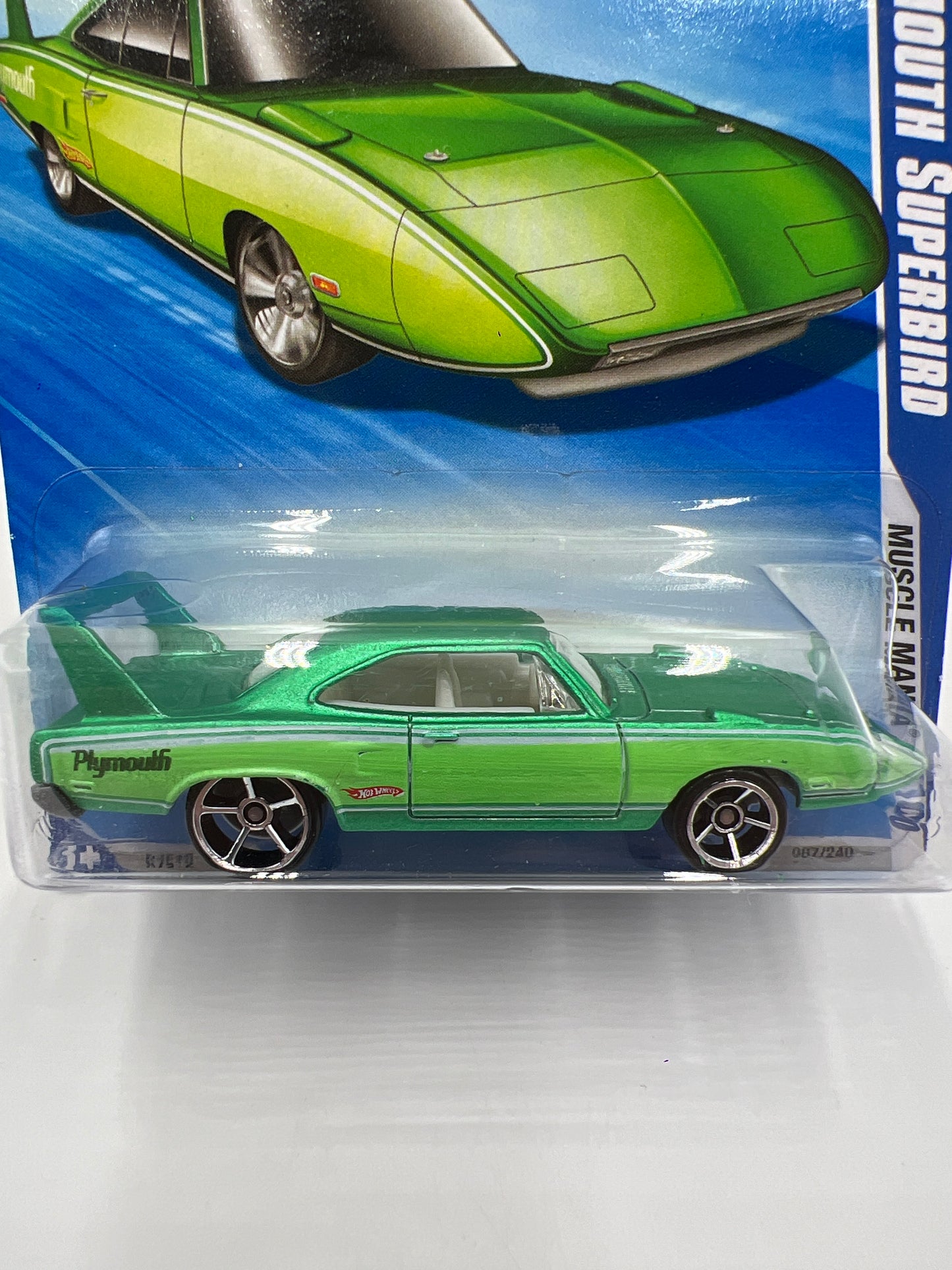 2010 Hot Wheels Muscle Mania #87 70 Plymouth Superbird Green 56B