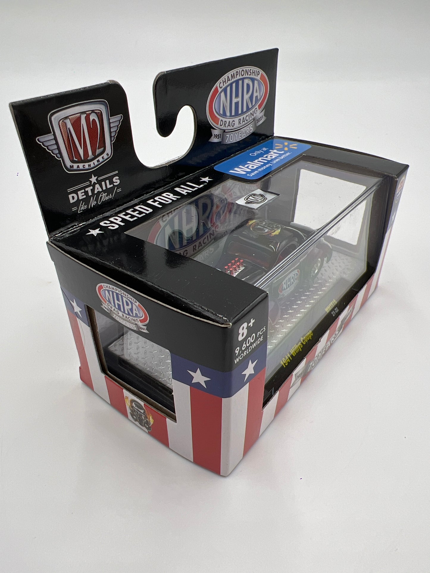 2021 M2 Machines NHRA 70 Years Walmart Exclusive 1941 Willys Coupe Black WMTS16