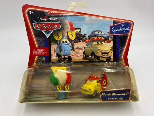 Disney Pixar Cars Supercharged 2 Pack Movie Moments Ferrari Guido & Luigi