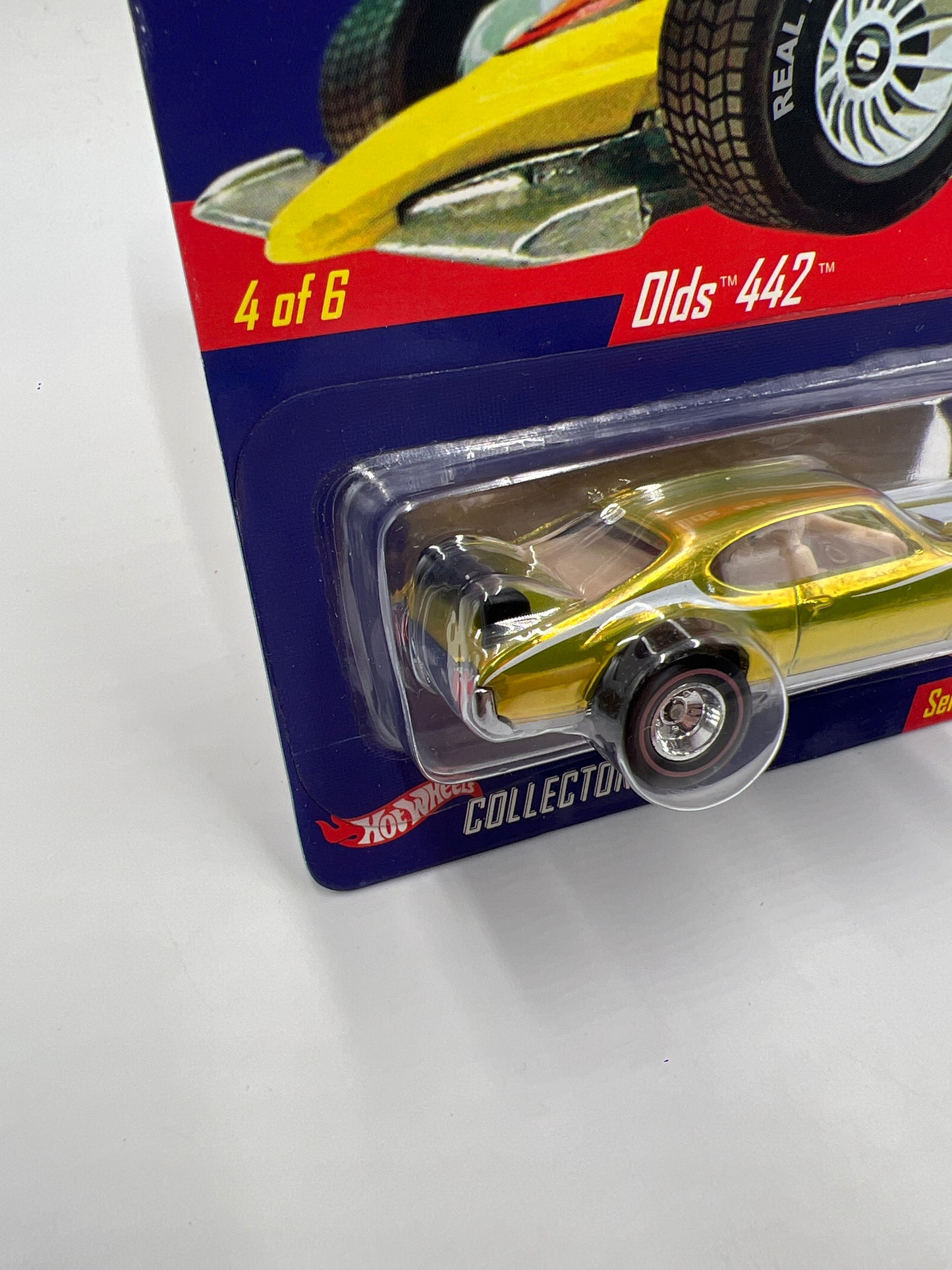 Hot Wheels RLC Real Riders Series 3 #4 2913/10500 Olds 442 Gold W/Protector