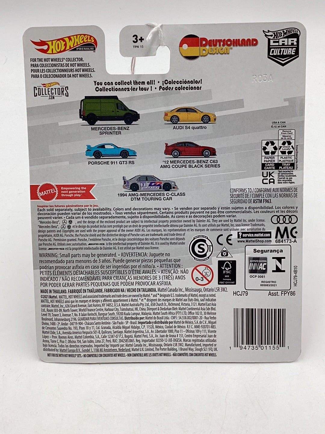 2022 Hot wheels car culture Deutschland Design 12 Mercedes Benz C63 AMG Coupe Black Series 4/5 255A