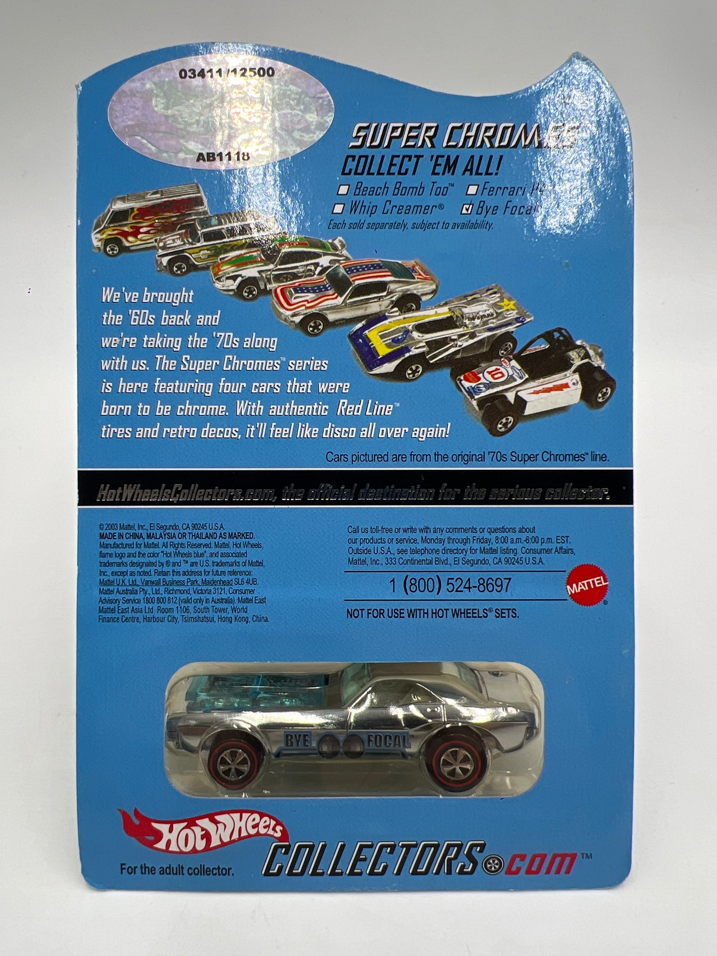 2003 Hot Wheels RLC Super Chromes #4 3411/12500 Bye Focal W/Protector