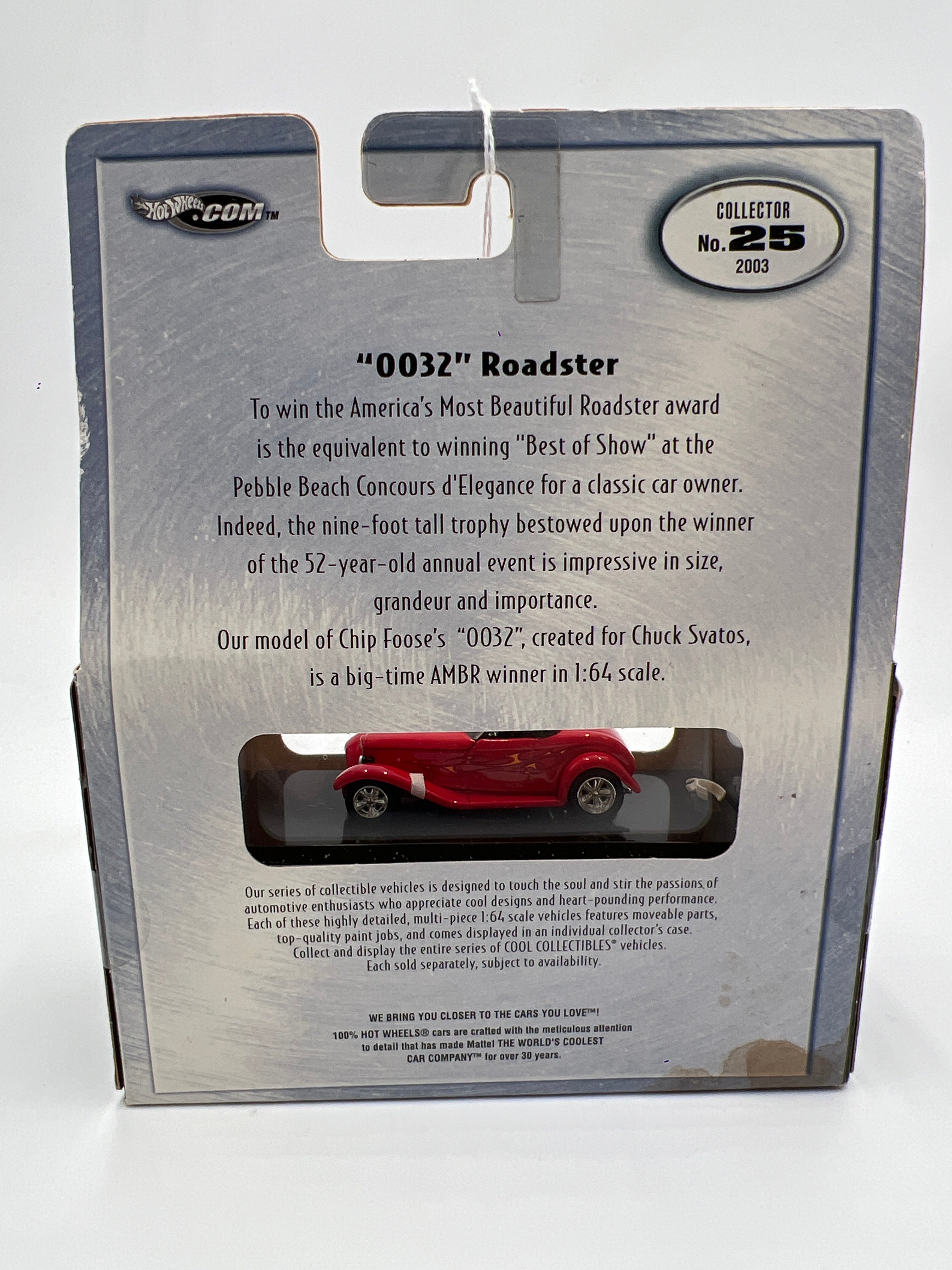 Hot Wheels Black Box 100% #25 0032 Roadster Red (Box Has Stains