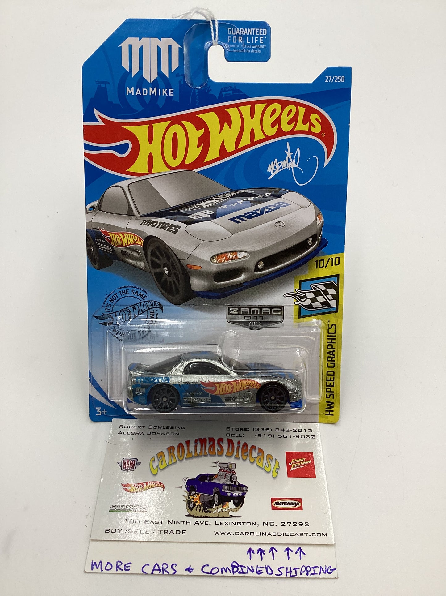 2019 Hot Wheels Zamac 011 #27 95 Mazda RX-7 Mad Mike 148 C