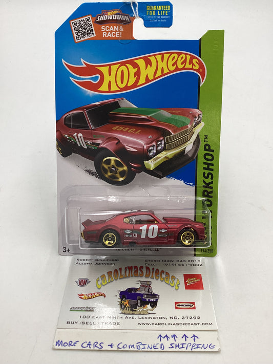 2015 Hot Wheels Workshop #194 70 Chevy Chevelle Satin Red 11H