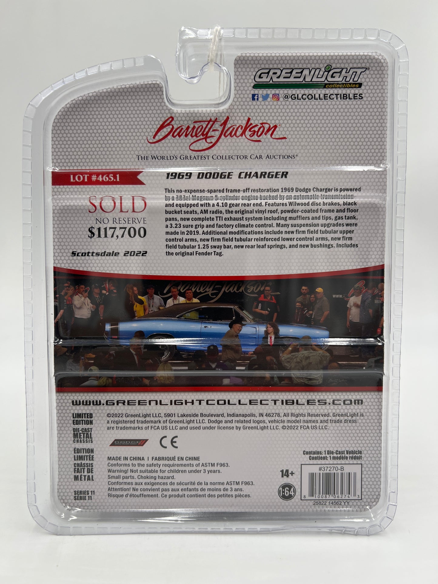 Greenlight Barrett Jackson 50th Anniversary Series 11 CHASE 1969 Dodge Charger Blue