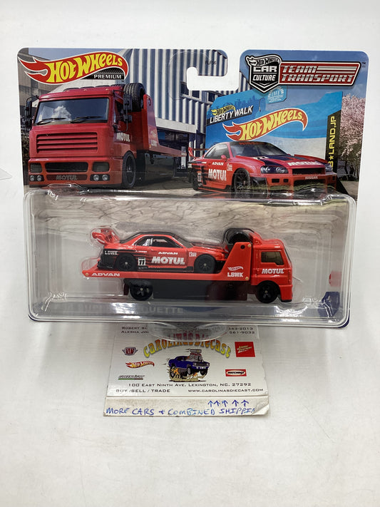 HOT WHEELS 2023 TEAM TRANSPORT #44 LB-ER34 Super Silhouette Nissan Skyline & Fleet Street with protector