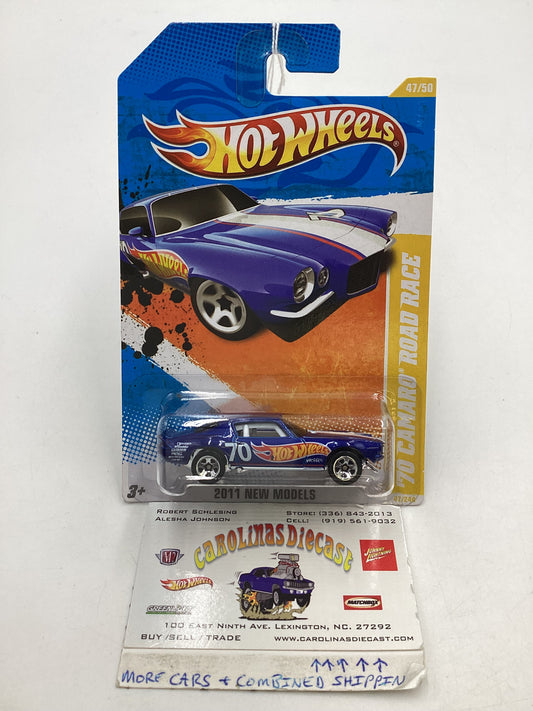 2011 Hot wheels #047 Blue 70 Camaro Road Race 6E