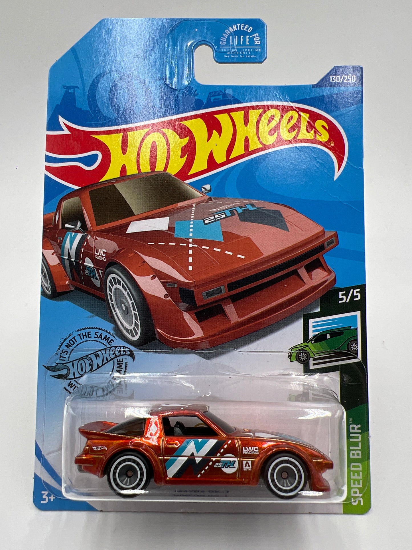 2020 Hot Wheels Super Treasure Hunt #130 Mazda RX-7 Orange W/Protector Card Not Perfect