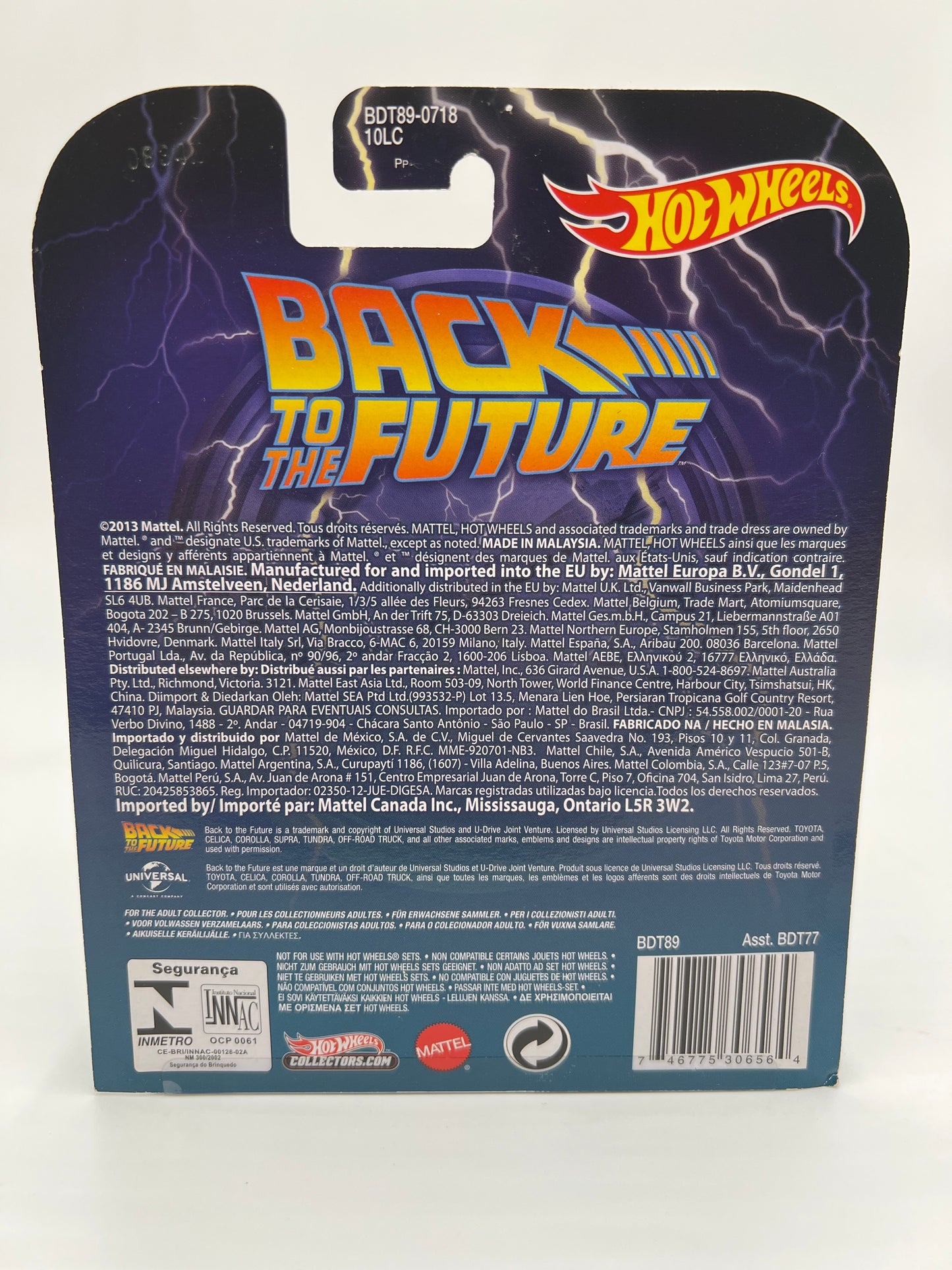 Hot Wheels Retro Entertainment Back To The Future 1987 Toyota Pickup Black W/Protector