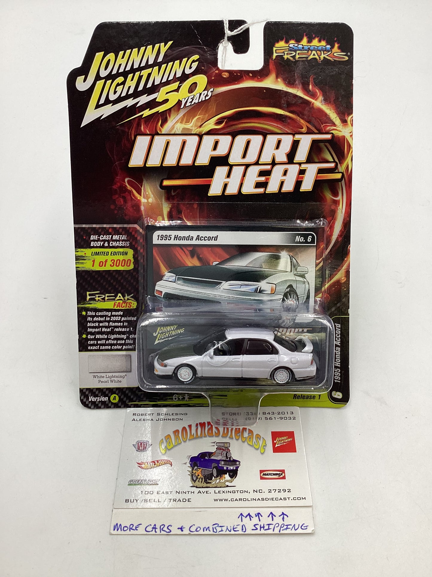 Johnny lightning Import heat #6 1995 Honda Accord White *Vein* 192A