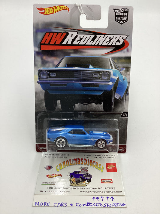 2017 HotWheels Car Culture Redliners #3 68 Copo Camaro Blue 245L