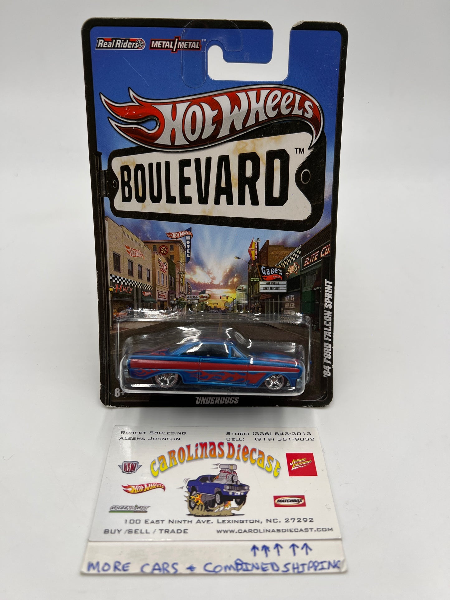 Hot Wheels Boulevard Underdogs 64 Ford Falcon Sprint Blue W/Protector #1
