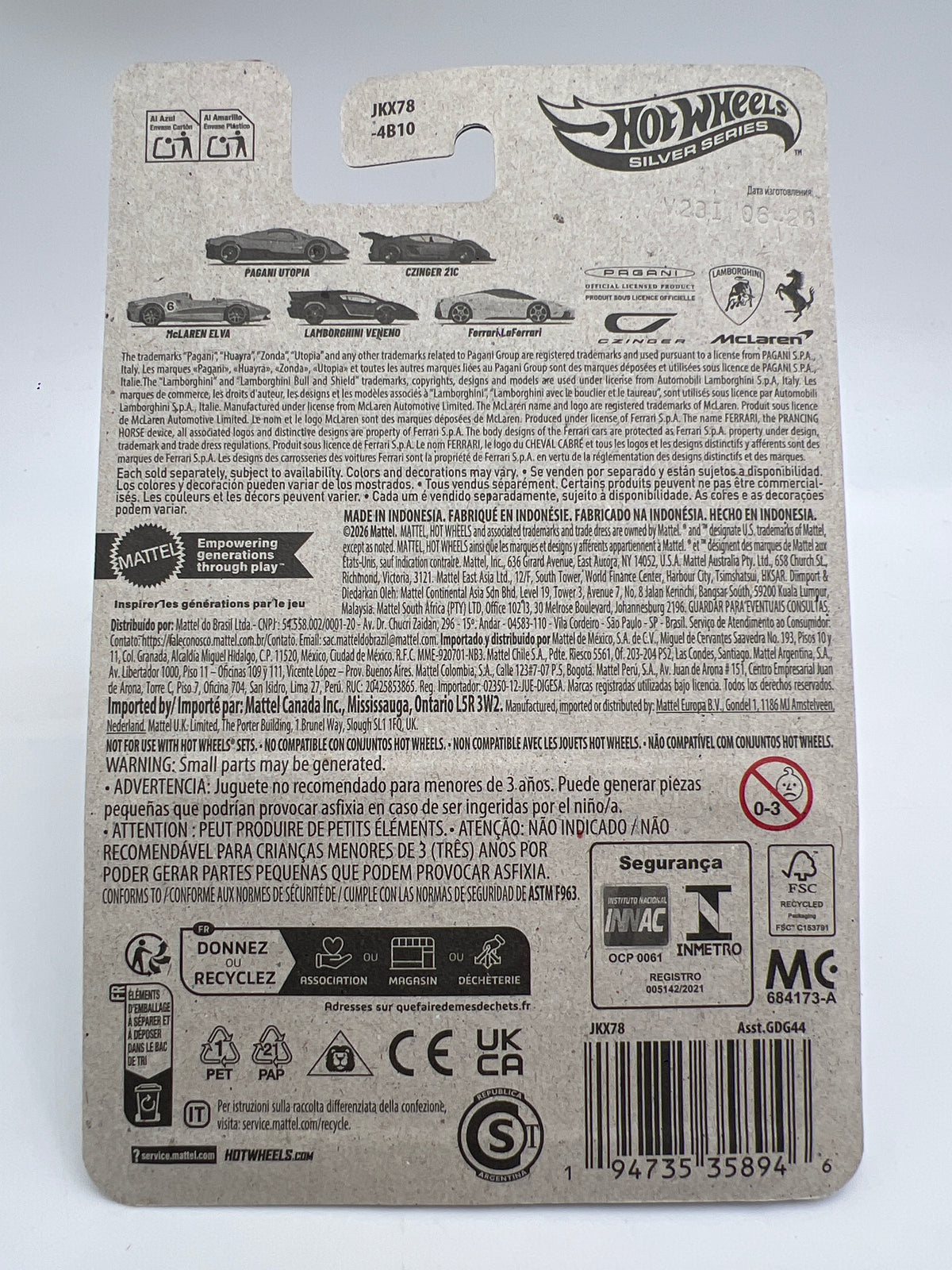 2026 Hot Wheels Silver Series Exotics #3 McLaren Elva Orange 152B