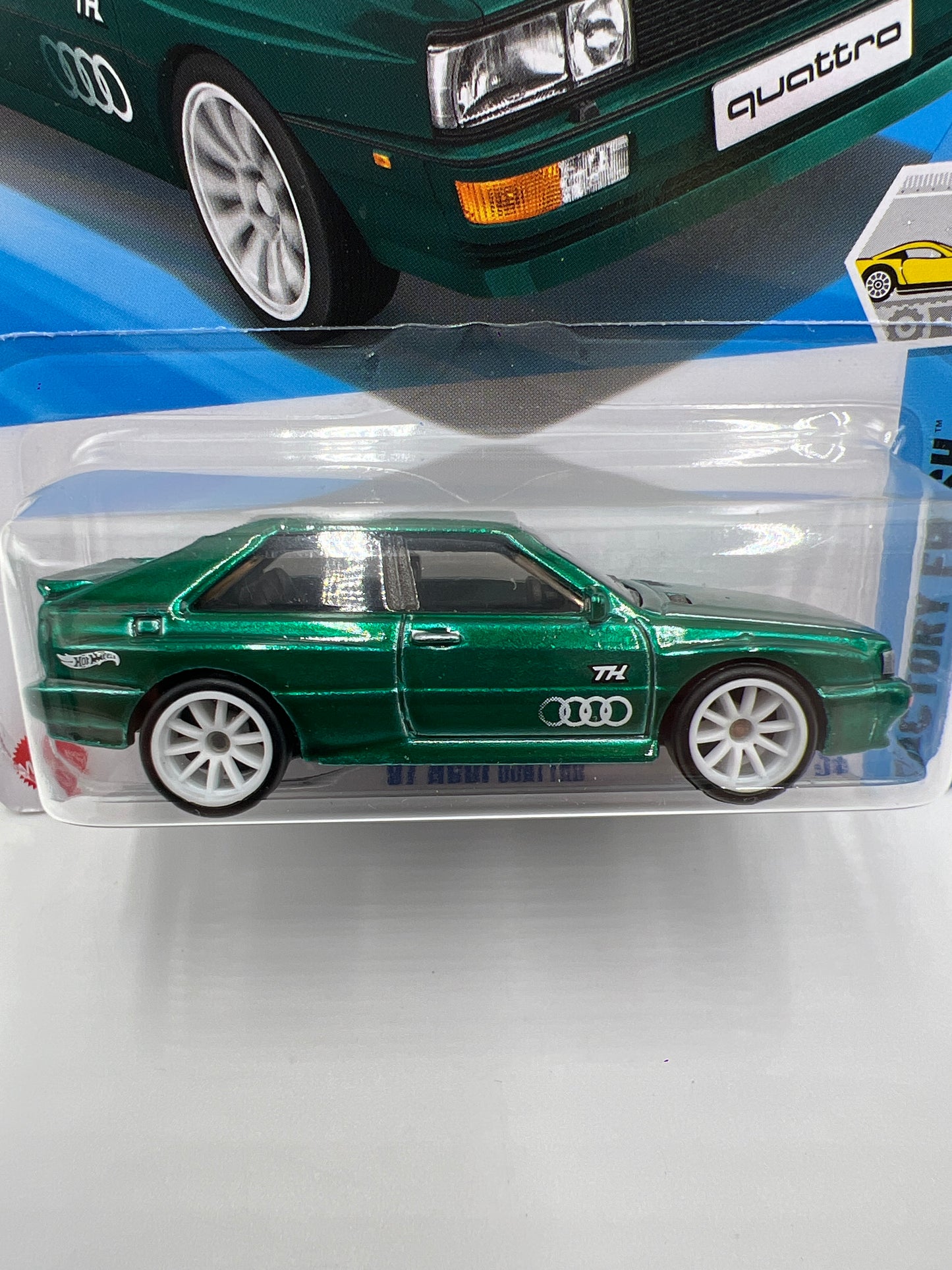2025 Hot Wheels A Case Super Treasure Hunt #16 87 Audi Quattro Green W/Protector #1
