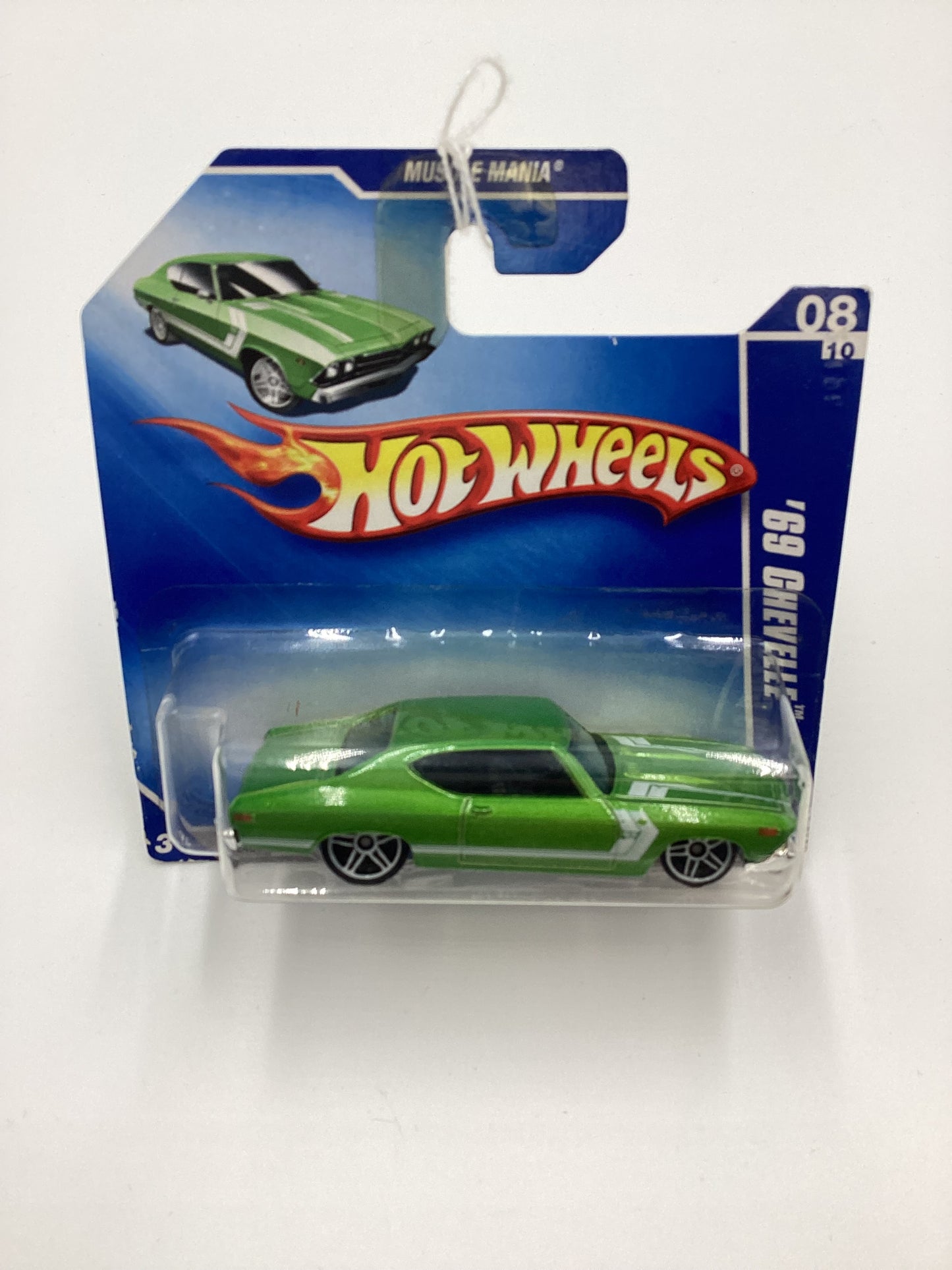 2009 Hot Wheels #084 69 Chevelle Green Short Card 5F