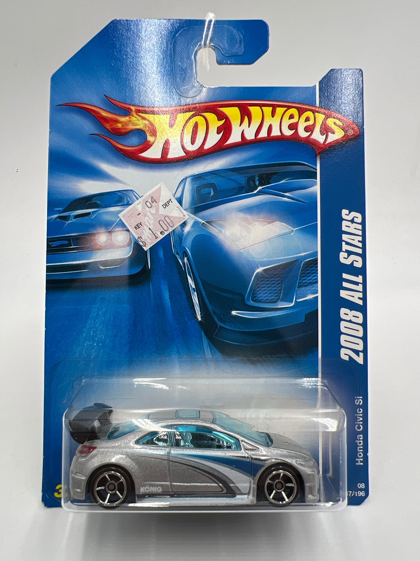 2008 Hot Wheels Kmart Exclusive All Stars #47 Honda Civic Si Silver