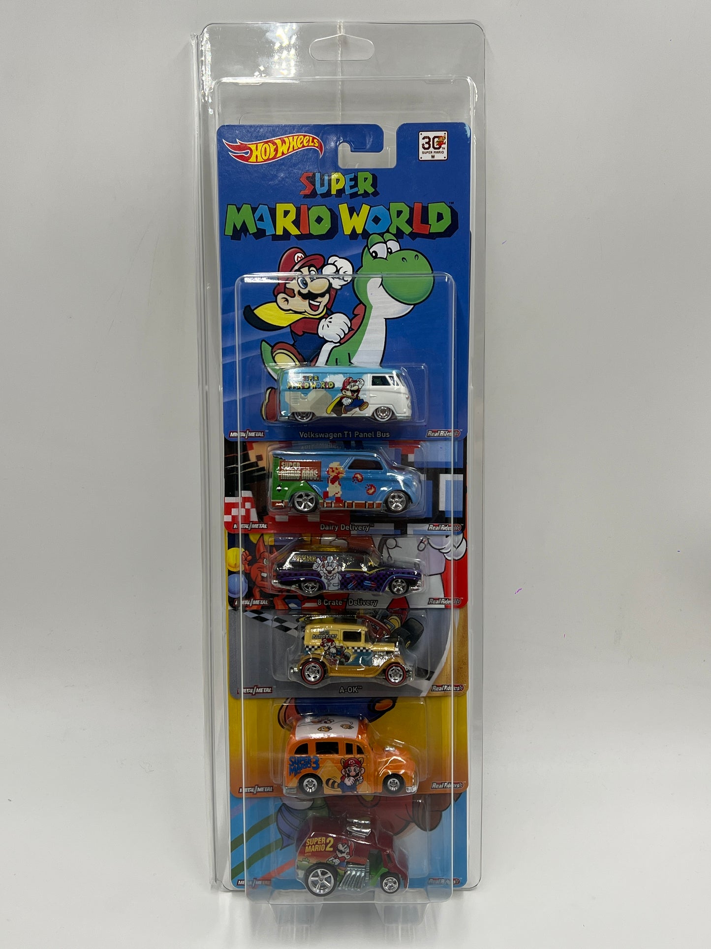 2015 Hot Wheels Pop Culture Premium Super Mario Complete 6 Car Set W/Protector VHTF