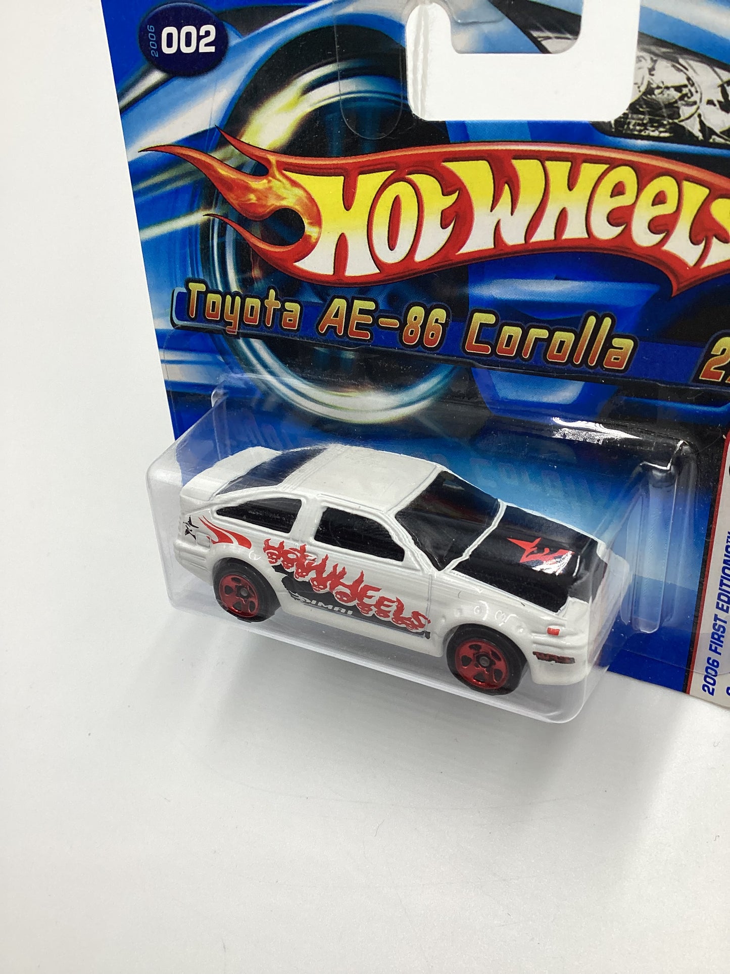 2006 Hot Wheels #002 Toyota AE-86 Corolla White Short Card SR