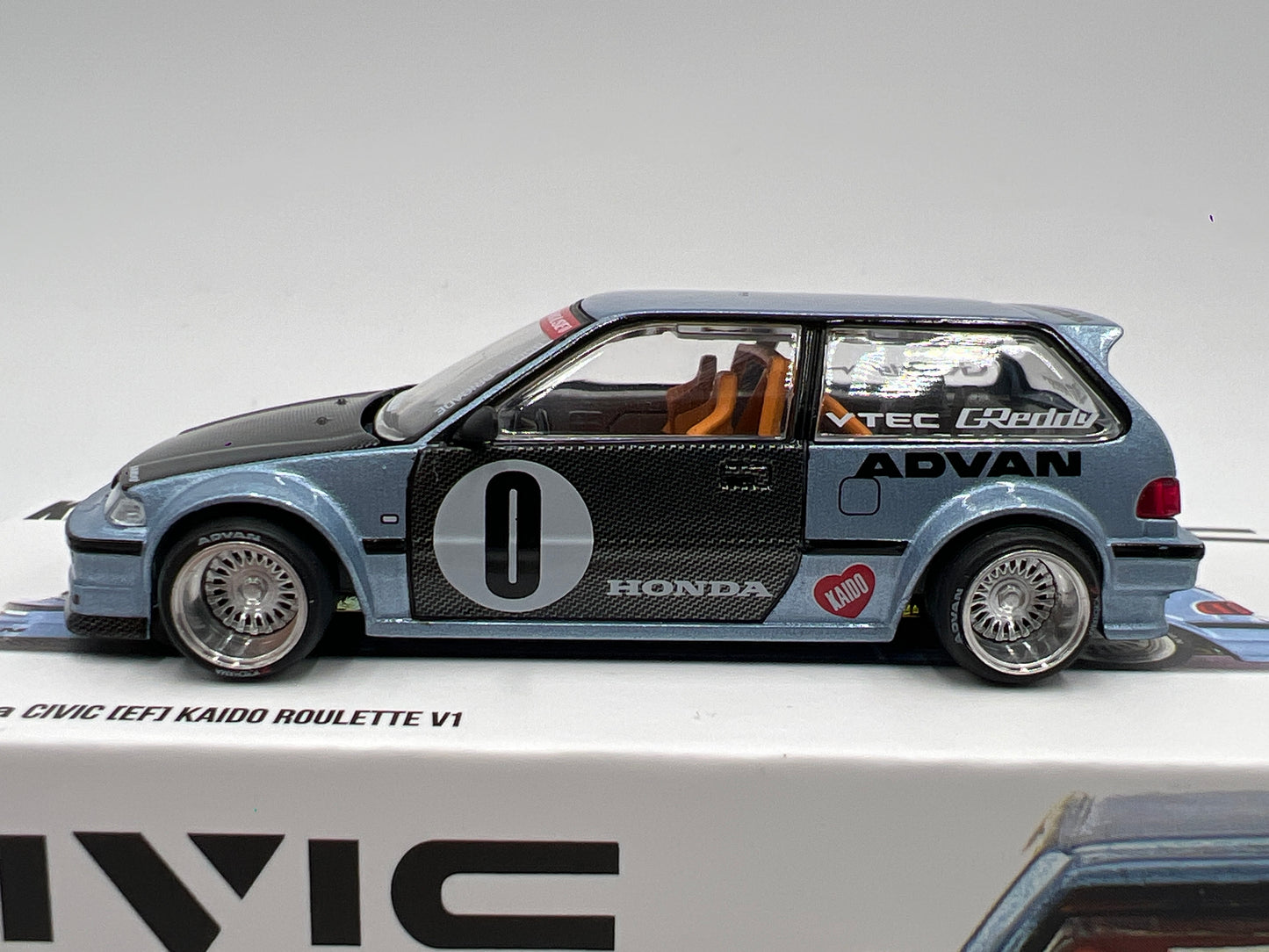 Mini GT Kaido House #179 Honda Civic EF Kaido Roulette V1 Light Blue